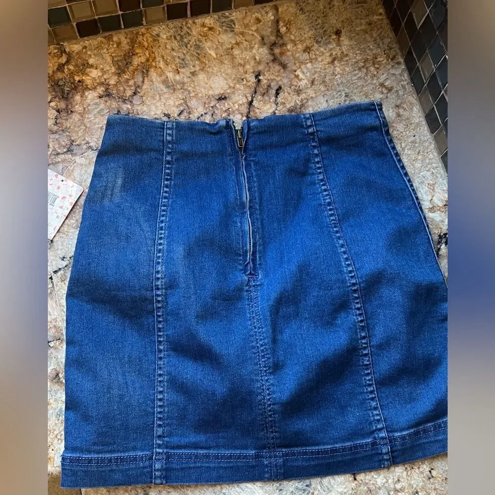 Free people denim skirt nwt